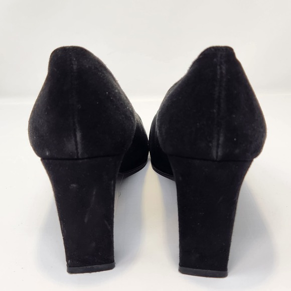 Stuart Weitzman Womens Black Suede Pumps Heels Size 9 M Square Toe Heel Classic - Picture 7 of 9